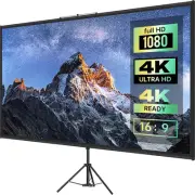 Tripod Projector Screen with Stand 16:9 4K HD Projection Screen Stand Wrinkle...