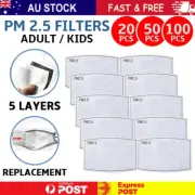 50x 100x 5 Layers PM2.5 Face Mask Filter Adult Daily Anti Pollution Filters Pad