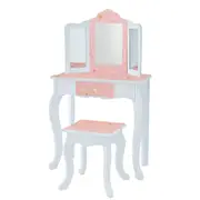 Fantasy Fields Gisele Twinkle Star Kids Vanity Table & Stool, White & Pink