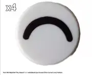 NEW LEGO Parts WHITE 98138pb364 Pack of 4 Tile, Round 1 x 1 with Black Eye Close