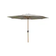 Mimosa 3m Miami Wood Look Round Natural Market Umbrella