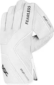 DSC Split Cricket Wicket Keeping Gloves | Color: White | Size: Mens | Material: Polyurethane | Total Hand Defense | Advanced Grip | Usage for All Professional Players