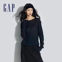 在飛比找蝦皮商城優惠-Gap 女裝 圓領長袖T恤-黑色(874346)