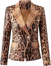 [Zadaos] Women Faux Leather Coat Double Breasted Slim Fit Leather Jacket Vintage Ladies Tops