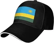 [SSIULUS] Flag of Rwanda Casquette Cap Hats,Trucker,Baseball Cap with Snapback,Perfect for Summer,Golf