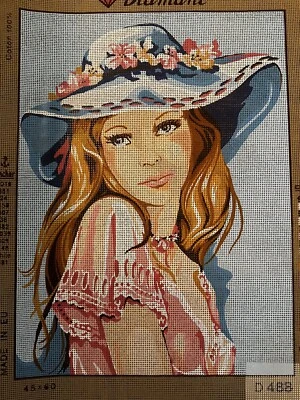 needlepoint Tapestry 45x60cm Gobelin L Girl With A Hat Canvas Only