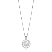 Sterling Silver inch Round Tree of Life Necklace Size 18"