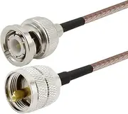 BNC Male to UHF SO-239 SO239 PL-259 PL259 RF Coaxial Connector Extension RG316 Cable for Ham Radio Antennas 3-15M(15M)