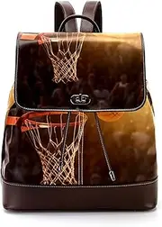 Travel Backpack for Women,Backpack for Men,Basketball and Basketball Hoop,Backpack, S5ty4dnhftkh, 10.5x5x12.5 in