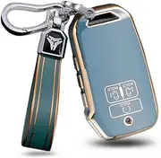ontto TPU Car key fob cover Fit for Kia K5 Carnival 2021 2022 Sedona Carnival KA4 EX SX LX Fiesta 2023 Key case Key bag Shell keyring Smart Key Holder keychain Accessories 7 buttons Grey B