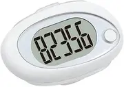 Sensor Pedometer Step Counting Device Clip-on Pedometer with Detachable Back Clip and Lanyard Fitn White