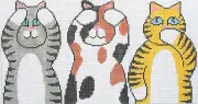 Hear, See, Speak Cat Hand Painted Needlepoint Canvas