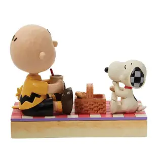 【Enesco】精品家飾 SNOOPY 查理布朗與史努比和胡士托野餐居家擺飾