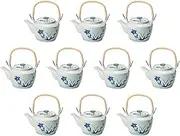 Set of 10, Celadon Bellflower M10 Pot, 6.7 x 5.9 inches (17 x 15 cm), 2000cc | Arita Ware Pottery Pot, Setomonohonpo
