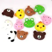 50 Pcs Flatback Resin Cute Assorted Animal Cookies Biscuit Food Cabochons