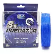 ASSO PREDATOR 8X PE Fishing Braided Line X8 300m BLUE 0.47mm 0.52mm 0.62mm