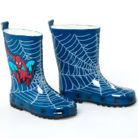 在飛比找蝦皮購物優惠-中小學天然橡膠雨靴男童藍色蜘蛛俠雨鞋23-39#防滑水鞋sp