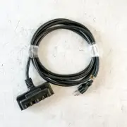 10' 14 Gauge Black Indoor/Outdoor Extension Cord with Triple Outlet