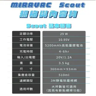 電器妙妙屋-【美國MIRAVAC】雷射地圖掃地機器人 專配UVC殺菌燈盤(SCOUT) (5.8折)