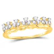 14k Yellow Gold Round Diamond Stackable Band Ring 1/4 Cttw
