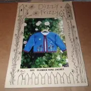 DIZZY FRIZZY PATTERN 582 ~ FLOWER TIME ~ CHILDREN'S SWEATSHIRT JACKET *NEW