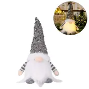 Nevenka Christmas Faceless Gnome Doll Ornaments with Lights Sequins Decor-Grey