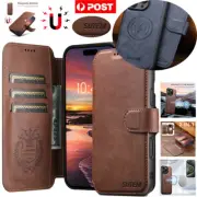 For iPhone 16 15 14 13 12 11 ProMax Plus Case Wallet Magsafe 2-in-1 Flip Cover