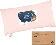 KeaBabies Buddy Toddler Pillow with Pillowcase - 46x25 - Soft Organic Cotton Toddler Pillows for Sleeping, Kids Pillow, Mini Pillow, Toddler Bed Pillows (Mist Pink)