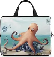 Laptop Case Sleeve Shockproof Computer Carrying Bag Beach Octopus Starfish Notebook Case Cover Laptop Bag Water Resistant Computer Cases Tablet Briefcase for Travel Business 17 Inch