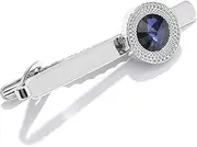 [KUHBDIE] Round Zircon Men's Shirt Suit Tie with Copper Collar Clip Business Gems for Men and Women
