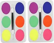 2pcs Face Paint Halloween Costumes Multi-color Body Paint Palette Body Paint Oil Body Painting Oil Oil-based Makeup Oil Body Paint Halloween Makeup Palette Clown Makeup Plastic Box