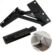 Lifting Spring Hinge Connector - Flap Bracket Cabinet Door Hinges for Folding Sofa, Furniture Storage, Black, 2 Pieces