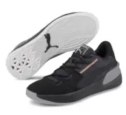 194044 01 PUMA Clyde Hardwood Basketball Shoes Metallic Black Silver 8 Men's