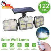 122/226 LED Solar Motion Sensor Light Outdoor Garden Wall Security Flood Lamp