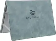 Veemoon Leather Birth Certificate Holder Scratch Protection Sleeve for Certificate Practical Case with Retro Design for Newborn Storage