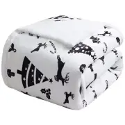 Sherpa Fleece Bed Blanket Twin Size,Christmas Twin(65x90 Inches) White Deer