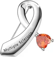 [CENWA] MS Survivor Gift Multiple Sclerosis Awareness Brooch Pin Orange Ribbon Jewelry
