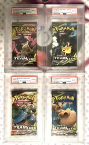 2019 Pokemon TCG TEAM UP Graded Booster Packs Complete Art Set - ALL are PSA 8!
