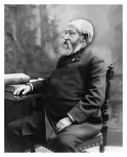 PRESIDENT BENJAMIN HARRISON SEATED 8X10 B&W PHOTO