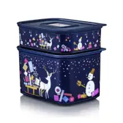 Tupperware Winter Fantasy Set Airtight Liquid Tight Canister Christmas Gift