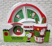 Peanuts Charlie Brown Snoopy Melanie Christmas Dinnerware Set Plate Bowl Cup Spn