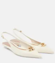 [Valentino Garavani] Valentino Garavani Vlogo embellished leather ballet flats AU 5.5 white