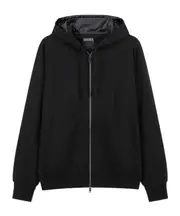 hooded zipper hoodie IT48 Black