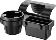 Car Cup Holder Organizer - Door Cup Holder Car Organization,Vehicle Accessories Phone Mount, Container with Hooks for Smartphones Drink Keys Cable Management