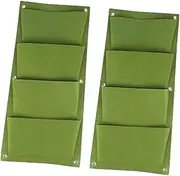 yuksok 2 Pieces Plant Planting Grow Bags Gardening Planter Pockets Strong Load Bearing Flower Containers for Porch Outdoor Vegetable, Green Vertical