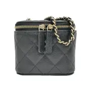 CHANEL Vanity Case Classic Small Shoulder Bag Black Makeup Pouch AP1340 Women s