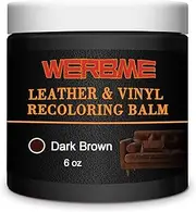 WERBME Leather Recoloring Balm, Dark Brown Leather Color Restorer, Leather Dye, Leather Couch Paint-Repair Leather Color on Faded & Scratche, for Restore Couches, Car Seats, Clothing, Shoes