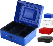 Vivva Steel Cash Box with Combination Lock, Metal Small Money Organizer with ...