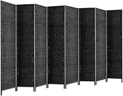 Artiss Room Divider, Folding Wooden Privacy Portable Screen Shelf Dividers Partition Wall Screens Home Pet Child Indoor Balcony Bedroom Furniture, Separator Water-Resistant Black