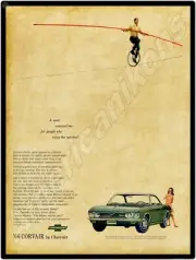 1966 Chevrolet Corvair New Metal Sign: Monza Sport Coupe - Enjoy the Unusual